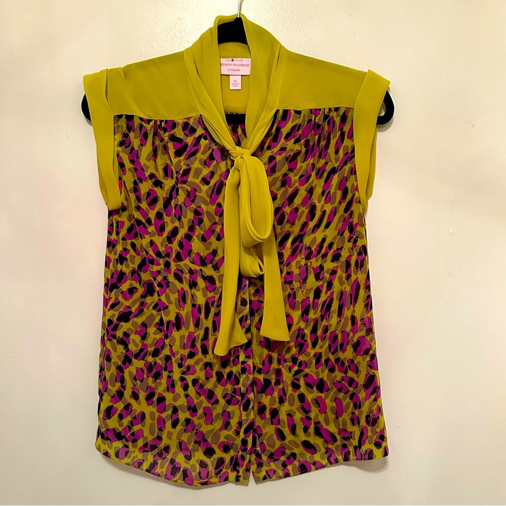 Matthew Williamson for Impulse Leopard Print Sleeveless Blouse - Size XS